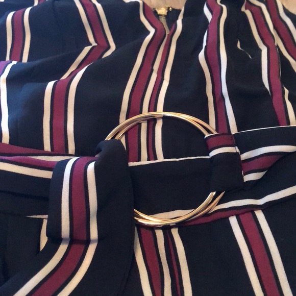 NWT Black & Wine Striped Jumpsuit : Size XL - Picture 3 of 5
